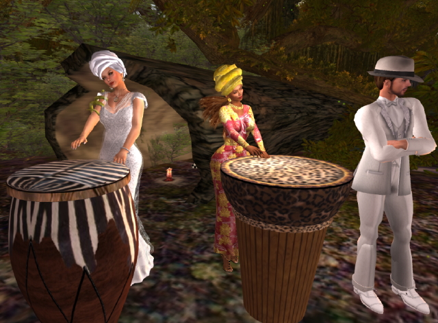 Miss Maggie and Mama Oshun drumming